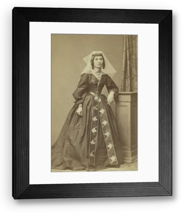 Framed Print : Full-length portrait of Georgian woman, facing slightly right, between 1870 and 1886. Creator: Unknown Framed Print : Full-length portrait of Georgian woman, facing slightly right, between 1870 and 1886. Creator: Unknown