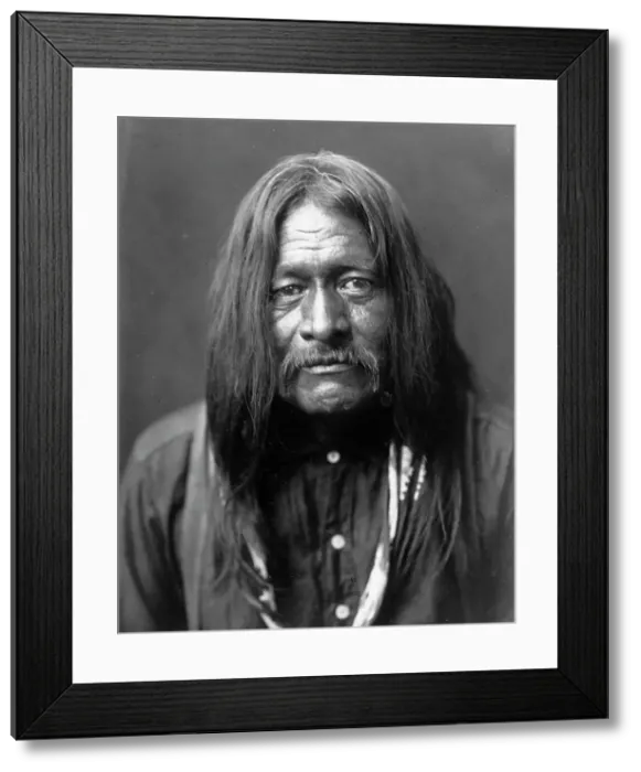 Framed Print : Hoo-Man-Hai, Maricopa Indian, head-and-shoulders portrait, facing front, c1907. Creator: Edward Sheriff Curtis Framed Print : Hoo-Man-Hai, Maricopa Indian, head-and-shoulders portrait, facing front, c1907. Creator: Edward Sheriff Curtis