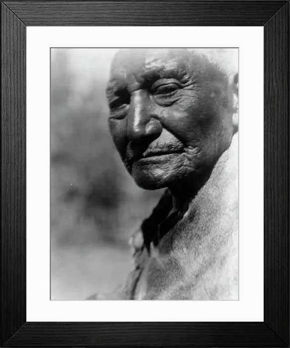 Framed Print : An aged Paviotso of Pyramid Lake, c1924. Creator: Edward Sheriff Curtis Framed Print : An aged Paviotso of Pyramid Lake, c1924. Creator: Edward Sheriff Curtis