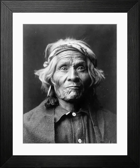 Framed Print : Wyemah, head-and-shoulders portrait, facing front, c1905. Creator: Edward Sheriff Curtis Framed Print : Wyemah, head-and-shoulders portrait, facing front, c1905. Creator: Edward Sheriff Curtis