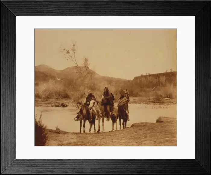 Framed Print : At the ford-Apache, c1903. Creator: Edward Sheriff Curtis Framed Print : At the ford-Apache, c1903. Creator: Edward Sheriff Curtis