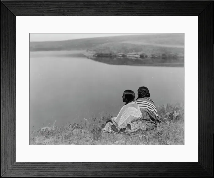 Framed Print : An idle hour, Piegan, c1910. Creator: Edward Sheriff Curtis Framed Print : An idle hour, Piegan, c1910. Creator: Edward Sheriff Curtis