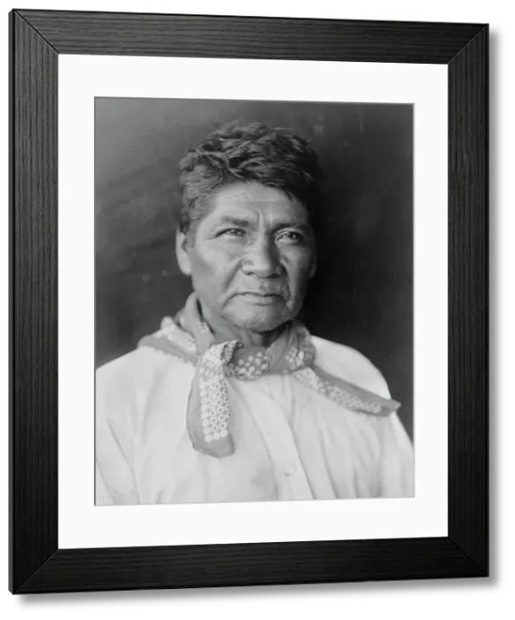 Framed Print : Marcos, Palm Cañon Cahuilla, half-length portrait, facing slightly right, c1905 [c1924]. Creator: Edward Sheriff Curtis