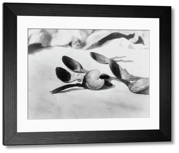 Framed Print : Elk-horn spoons-Tolowa, c1923. Creator: Edward Sheriff Curtis Framed Print : Elk-horn spoons-Tolowa, c1923. Creator: Edward Sheriff Curtis