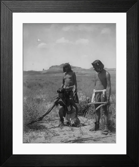 Framed Print : Me Sa Tawa catching snakes-Hopi, c1907. Creator: Edward Sheriff Curtis Framed Print : Me Sa Tawa catching snakes-Hopi, c1907. Creator: Edward Sheriff Curtis