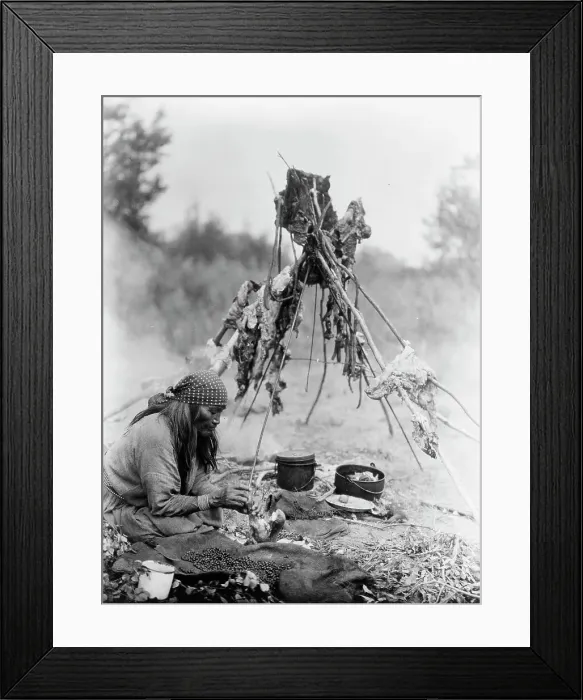 Framed Print : A Sarsi kitchen, c1927. Creator: Edward Sheriff Curtis Framed Print : A Sarsi kitchen, c1927. Creator: Edward Sheriff Curtis