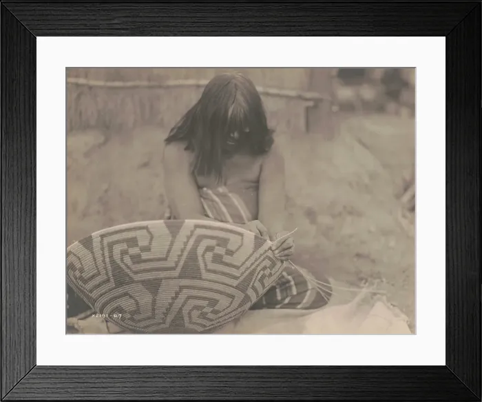 Framed Print : Havachach weaving (Maricopa Tribe, Arizona), 1907 Creator: Edward Sheriff Curtis Framed Print : Havachach weaving (Maricopa Tribe, Arizona), 1907 Creator: Edward Sheriff Curtis