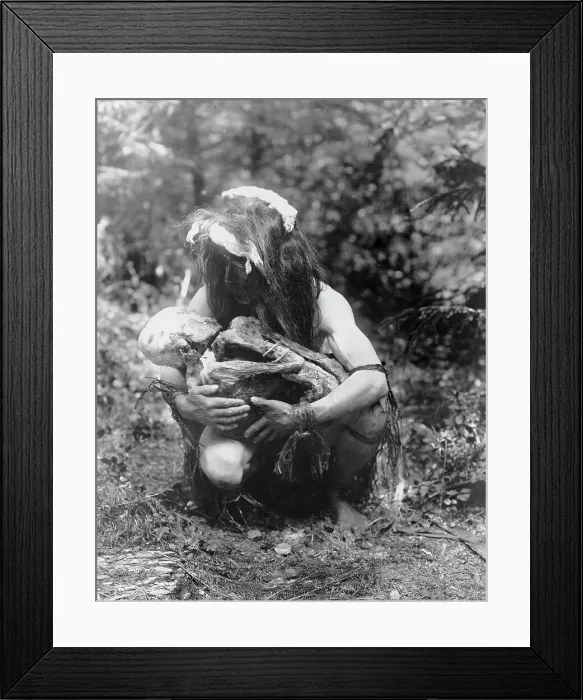 Framed Print : Preparing to eat the mummy, c1911. Creator: Edward Sheriff Curtis Framed Print : Preparing to eat the mummy, c1911. Creator: Edward Sheriff Curtis