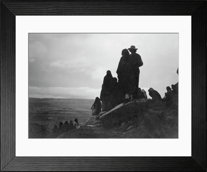 Framed Print : Watching the morning races, c1905. Creator: Edward Sheriff Curtis Framed Print : Watching the morning races, c1905. Creator: Edward Sheriff Curtis