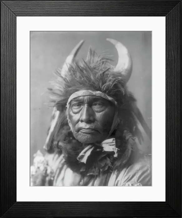 Framed Print : Bull Chief-Apsaroke, c1908. Creator: Edward Sheriff Curtis Framed Print : Bull Chief-Apsaroke, c1908. Creator: Edward Sheriff Curtis