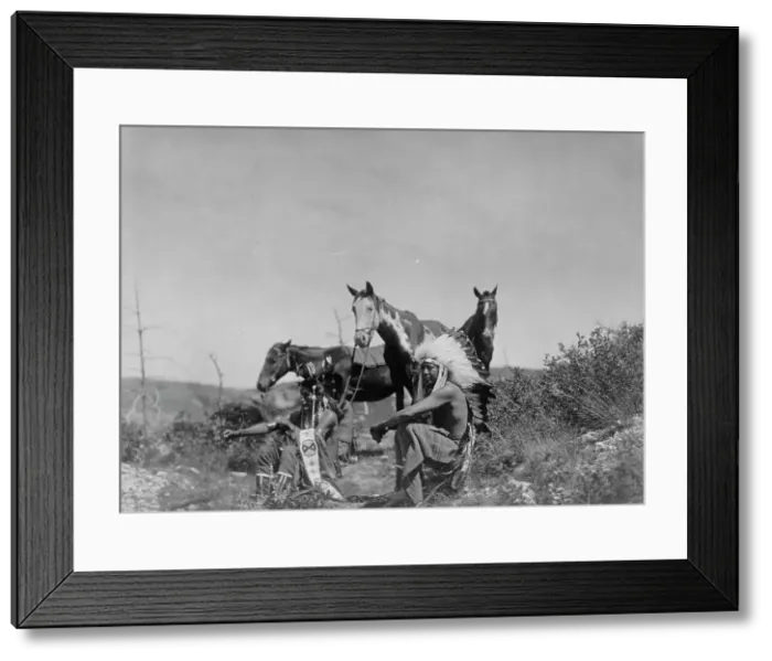 Framed Print : The Talk, c1905. Creator: Edward Sheriff Curtis Framed Print : The Talk, c1905. Creator: Edward Sheriff Curtis