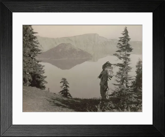 Framed Print : The chief-Klamath, c1923. Creator: Edward Sheriff Curtis Framed Print : The chief-Klamath, c1923. Creator: Edward Sheriff Curtis