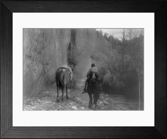 Framed Print : Moving-Apsaroke, c1908. Creator: Edward Sheriff Curtis Framed Print : Moving-Apsaroke, c1908. Creator: Edward Sheriff Curtis