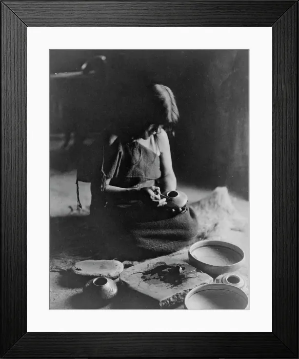 Framed Print : The potter, c1906. Creator: Edward Sheriff Curtis Framed Print : The potter, c1906. Creator: Edward Sheriff Curtis