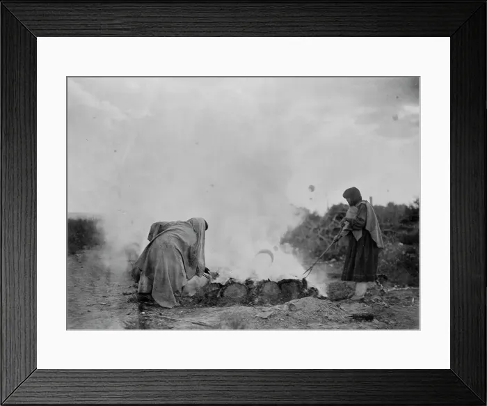 Framed Print : Pottery burners at Santa Clara, c1905. Creator: Edward Sheriff Curtis Framed Print : Pottery burners at Santa Clara, c1905. Creator: Edward Sheriff Curtis
