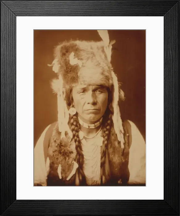 Framed Print : Nez Percé with furcap, c1904. Creator: Edward Sheriff Curtis Framed Print : Nez Percé with furcap, c1904. Creator: Edward Sheriff Curtis