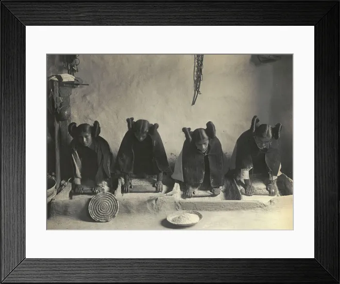Framed Print : The mealing trough-Hopi, c1906. Creator: Edward Sheriff Curtis Framed Print : The mealing trough-Hopi, c1906. Creator: Edward Sheriff Curtis