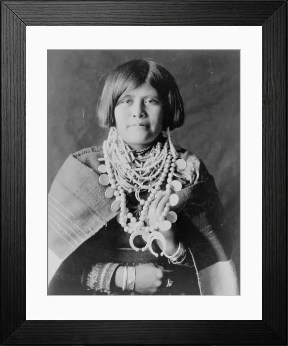 Framed Print : A Zuni girl, c1903. Creator: Edward Sheriff Curtis Framed Print : A Zuni girl, c1903. Creator: Edward Sheriff Curtis