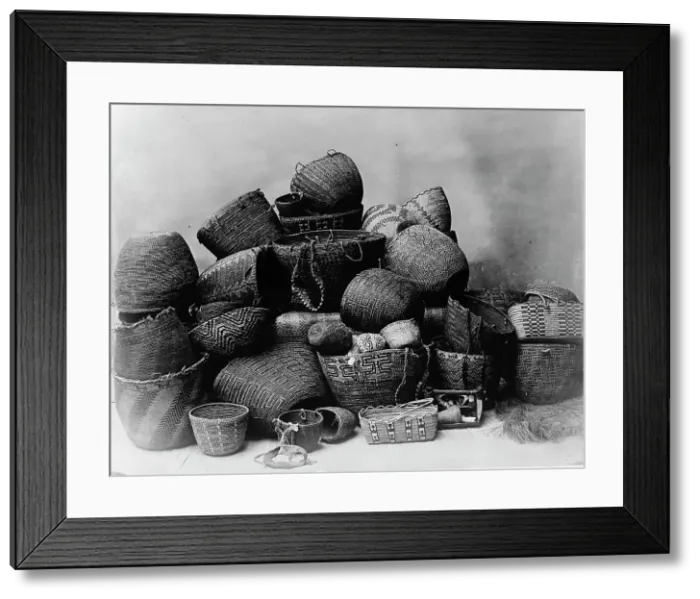 Framed Print : Puget Sound baskets, c1913. Creator: Edward Sheriff Curtis Framed Print : Puget Sound baskets, c1913. Creator: Edward Sheriff Curtis