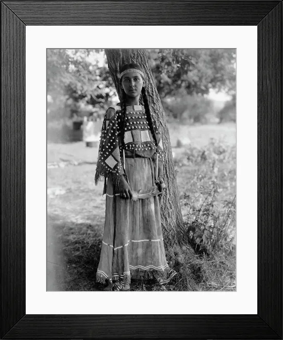 Framed Print : Sioux maiden, c1908. Creator: Edward Sheriff Curtis Framed Print : Sioux maiden, c1908. Creator: Edward Sheriff Curtis