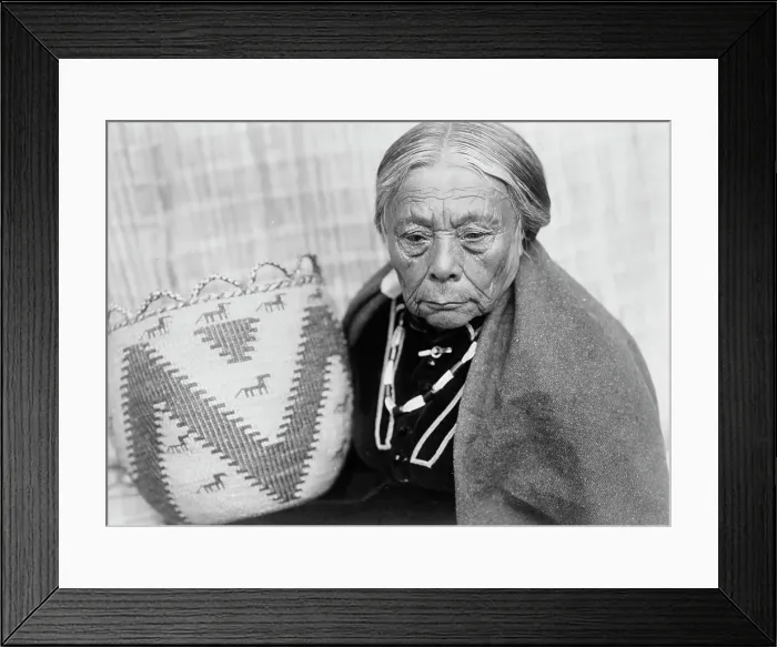 Framed Print : Basket maker-Skokomish, c1913. Creator: Edward Sheriff Curtis Framed Print : Basket maker-Skokomish, c1913. Creator: Edward Sheriff Curtis