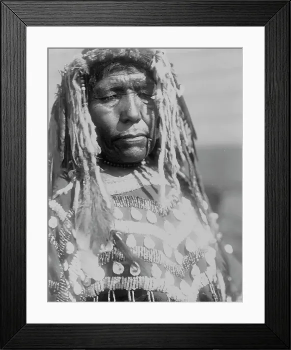 Framed Print : Wife of Weasel Head-Piegan, c1910. Creator: Edward Sheriff Curtis Framed Print : Wife of Weasel Head-Piegan, c1910. Creator: Edward Sheriff Curtis