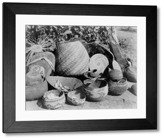 Framed Print : Karok baskets, c1923. Creator: Edward Sheriff Curtis Framed Print : Karok baskets, c1923. Creator: Edward Sheriff Curtis