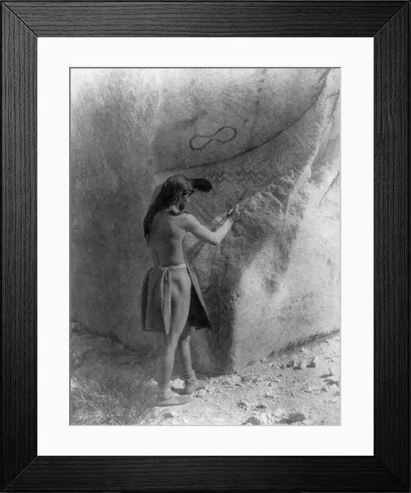 Framed Print : The primitive artists-Paviotso, c1924. Creator: Edward Sheriff Curtis Framed Print : The primitive artists-Paviotso, c1924. Creator: Edward Sheriff Curtis