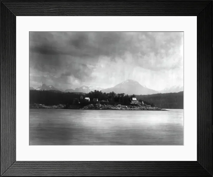 Framed Print : Mamalelekala cemetery on Village Island, c1914. Creator: Edward Sheriff Curtis Framed Print : Mamalelekala cemetery on Village Island, c1914. Creator: Edward Sheriff Curtis