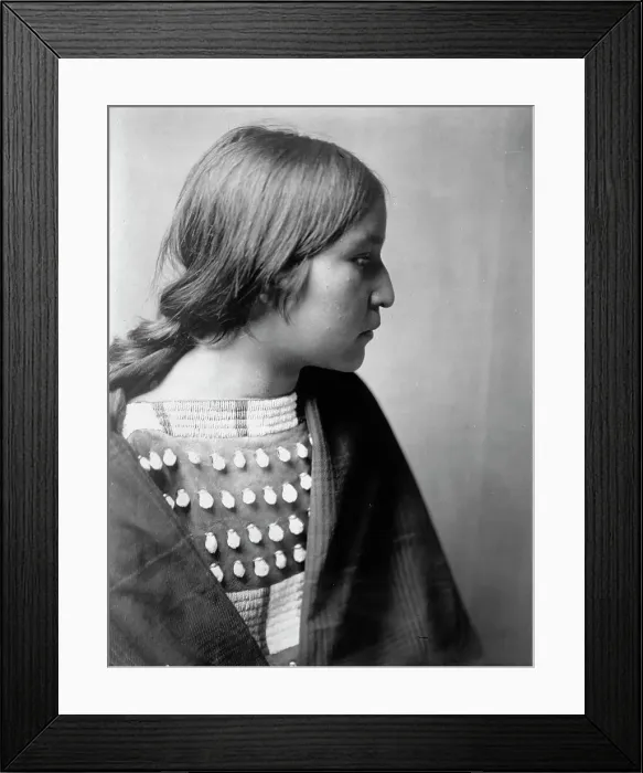Framed Print : Arikara girl, c1908. Creator: Edward Sheriff Curtis Framed Print : Arikara girl, c1908. Creator: Edward Sheriff Curtis