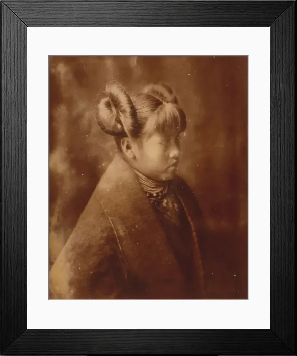 Framed Print : Modified style of hair dressing-Hopi, c1921. Creator: Edward Sheriff Curtis Framed Print : Modified style of hair dressing-Hopi, c1921. Creator: Edward Sheriff Curtis