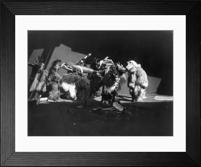 Framed Print : Group of Winter Dancers-Qagyuhl, c1914. Creator: Edward Sheriff Curtis Framed Print : Group of Winter Dancers-Qagyuhl, c1914. Creator: Edward Sheriff Curtis
