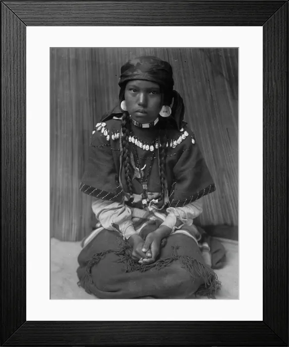 Framed Print : Touch her dress-Kalispel, c1910. Creator: Edward Sheriff Curtis Framed Print : Touch her dress-Kalispel, c1910. Creator: Edward Sheriff Curtis