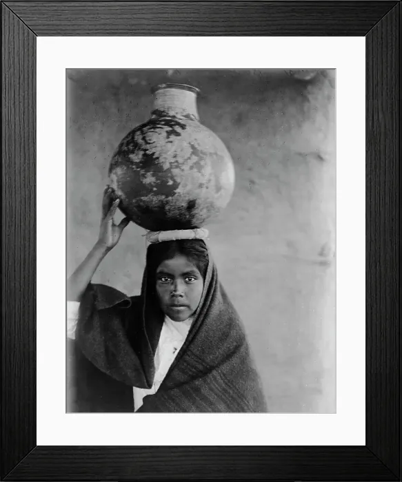 Framed Print : Qahatika water girl, Arizona, c1907. Creator: Edward Sheriff Curtis Framed Print : Qahatika water girl, Arizona, c1907. Creator: Edward Sheriff Curtis