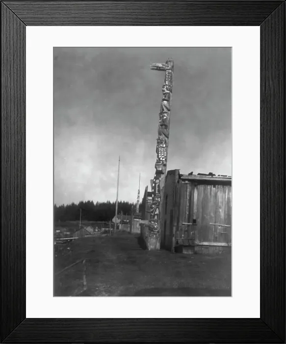 Framed Print : Qagyuhl village at Fort Rupert, c1914. Creator: Edward Sheriff Curtis Framed Print : Qagyuhl village at Fort Rupert, c1914. Creator: Edward Sheriff Curtis