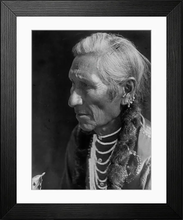 Framed Print : Flathead profile, c1910. Creator: Edward Sheriff Curtis Framed Print : Flathead profile, c1910. Creator: Edward Sheriff Curtis