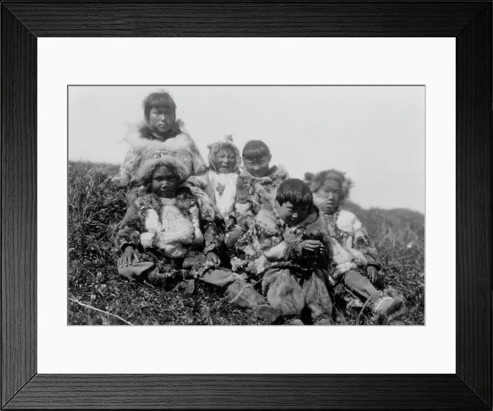 Framed Print : Nunivak children, c1929. Creator: Edward Sheriff Curtis Framed Print : Nunivak children, c1929. Creator: Edward Sheriff Curtis