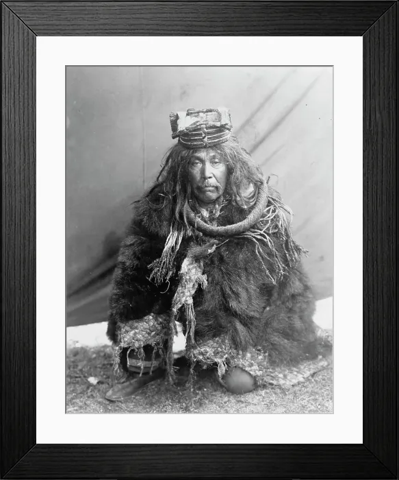 Framed Print : A Hamatsa costume-Nakoaktok, c1910. Creator: Edward Sheriff Curtis Framed Print : A Hamatsa costume-Nakoaktok, c1910. Creator: Edward Sheriff Curtis