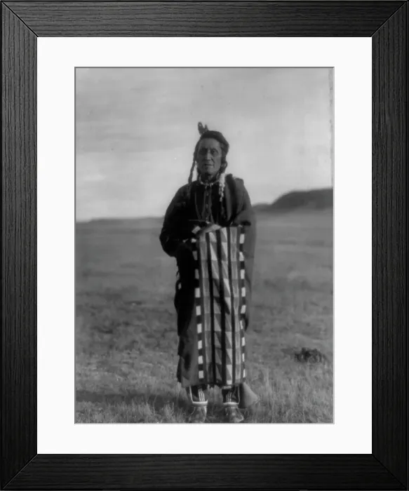 Framed Print : Hidatsa man, c1908. Creator: Edward Sheriff Curtis Framed Print : Hidatsa man, c1908. Creator: Edward Sheriff Curtis