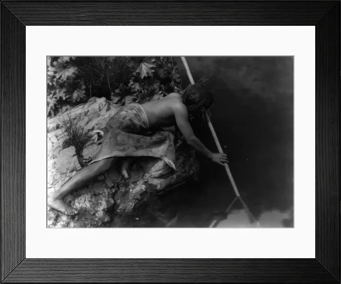 Framed Print : Hupa fisherman, 1923. Creator: Edward Sheriff Curtis Framed Print : Hupa fisherman, 1923. Creator: Edward Sheriff Curtis