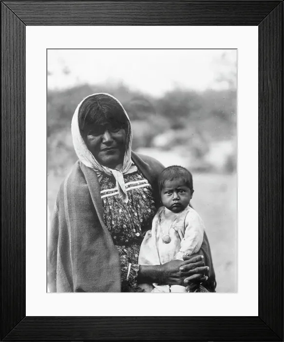 Framed Print : Chemehuevi mother and child, c1907. Creator: Edward Sheriff Curtis Framed Print : Chemehuevi mother and child, c1907. Creator: Edward Sheriff Curtis