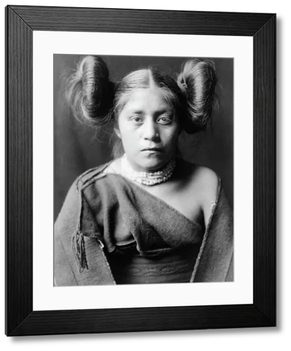 Framed Print : A Tewa girl, c1906. Creator: Edward Sheriff Curtis Framed Print : A Tewa girl, c1906. Creator: Edward Sheriff Curtis