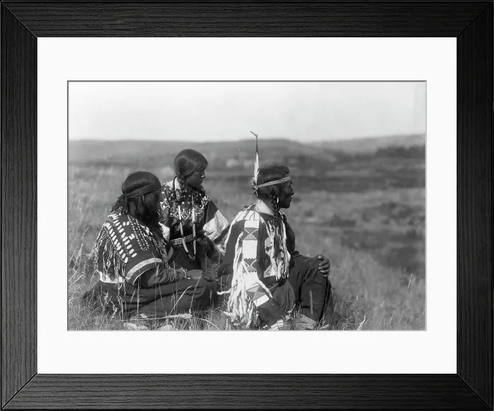 Framed Print : Overlooking the camp-Piegan, c1910. Creator: Edward Sheriff Curtis Framed Print : Overlooking the camp-Piegan, c1910. Creator: Edward Sheriff Curtis