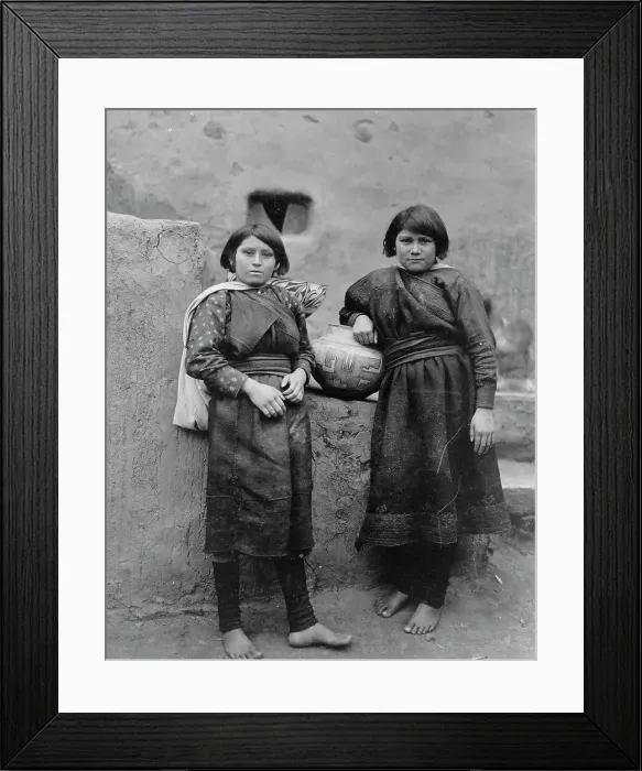 Framed Print : Zuni girls, c1903. Creator: Edward Sheriff Curtis Framed Print : Zuni girls, c1903. Creator: Edward Sheriff Curtis
