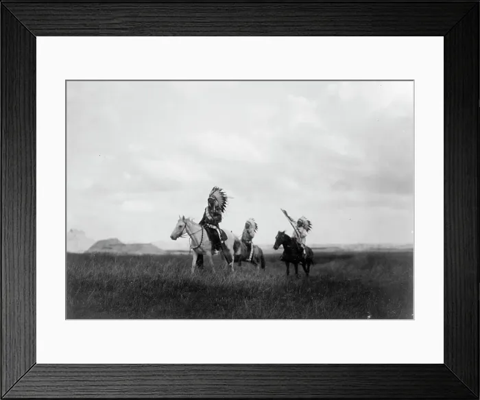 Framed Print : The march of the Sioux, c1905. Creator: Edward Sheriff Curtis Framed Print : The march of the Sioux, c1905. Creator: Edward Sheriff Curtis