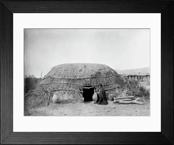 Framed Print : Pima ki (primitive home), Pima, Arizona], 1907, c1907. Creator: Edward Sheriff Curtis