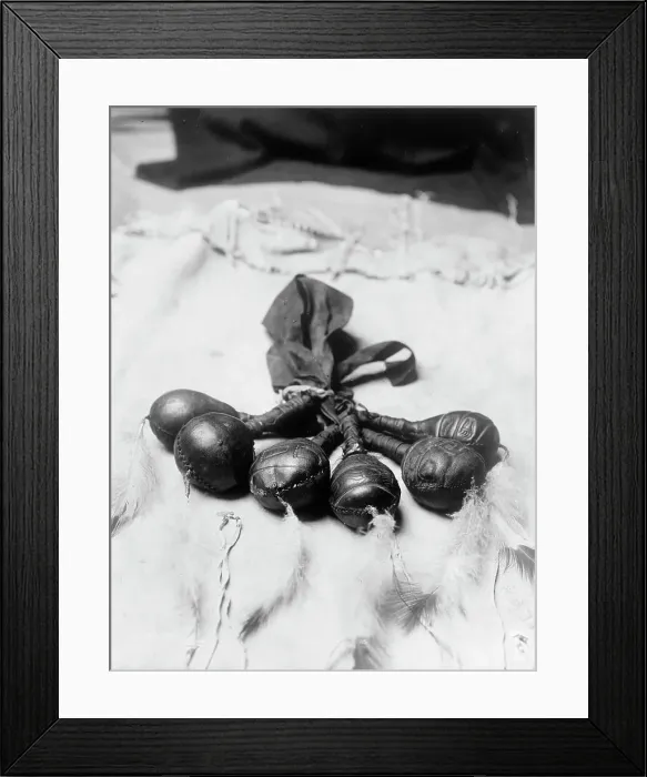 Framed Print : Bear rattles, 1908, c1908. Creator: Edward Sheriff Curtis Framed Print : Bear rattles, 1908, c1908. Creator: Edward Sheriff Curtis