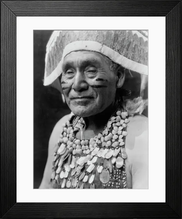 Framed Print : Hupa - jumping dance costume, c1923. Creator: Edward Sheriff Curtis Framed Print : Hupa - jumping dance costume, c1923. Creator: Edward Sheriff Curtis