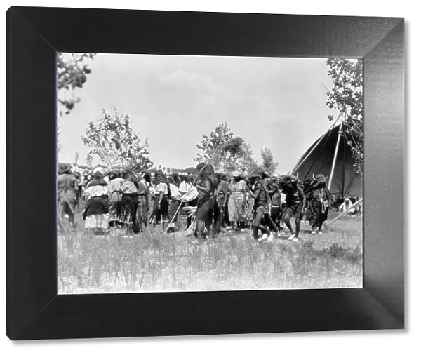 Buffalo Society, animal dance-Cheyenne, c1927. Creator: Edward Sheriff Curtis