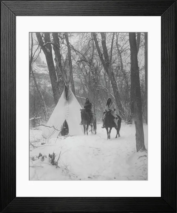Framed Print : The winter camp-Apsaroke, c1908. Creator: Edward Sheriff Curtis Framed Print : The winter camp-Apsaroke, c1908. Creator: Edward Sheriff Curtis